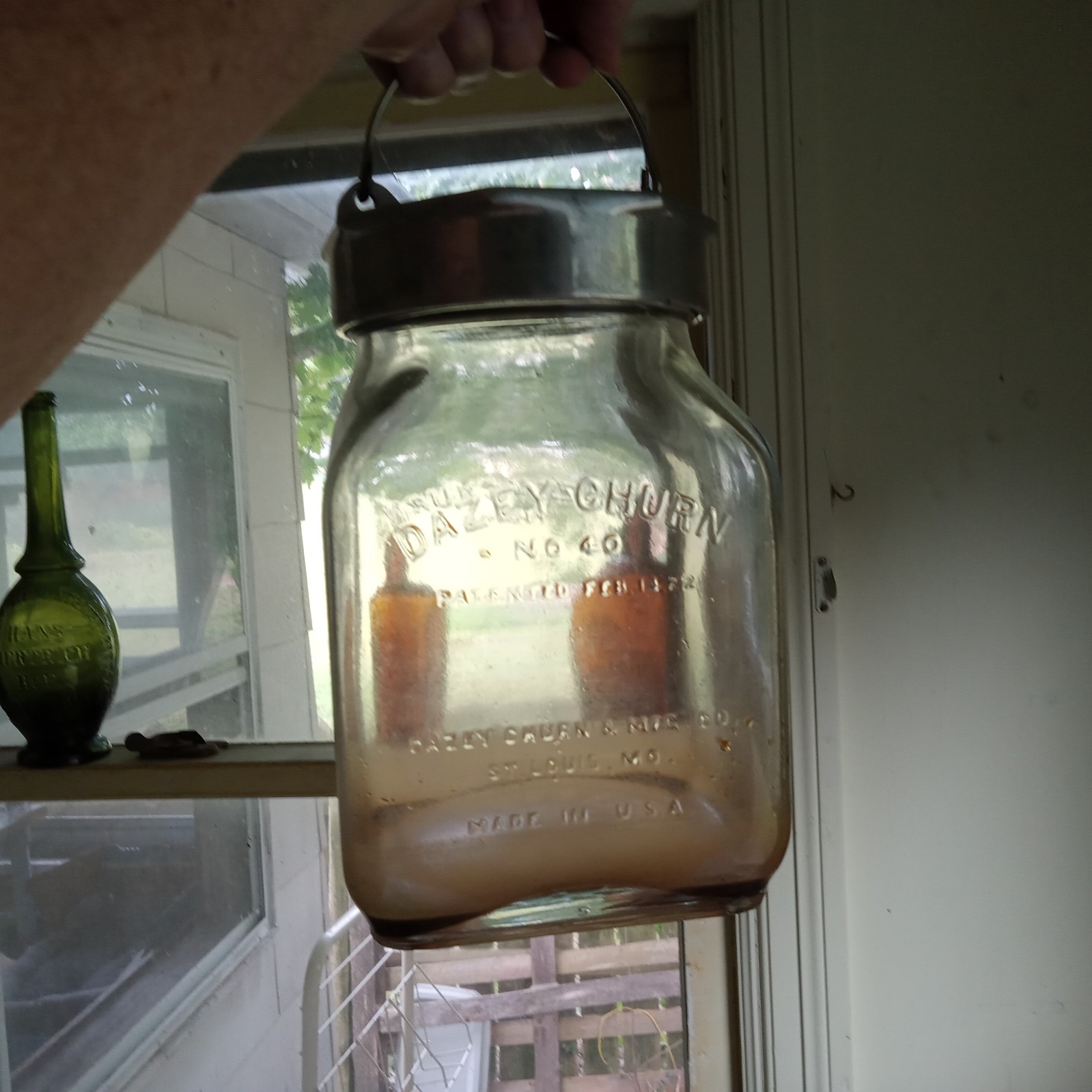 EMBALMERS SUPPLY CO DAZEY CHURN NO.40 GALLON GLASS JAR USED WHEN EMBALMING BODY