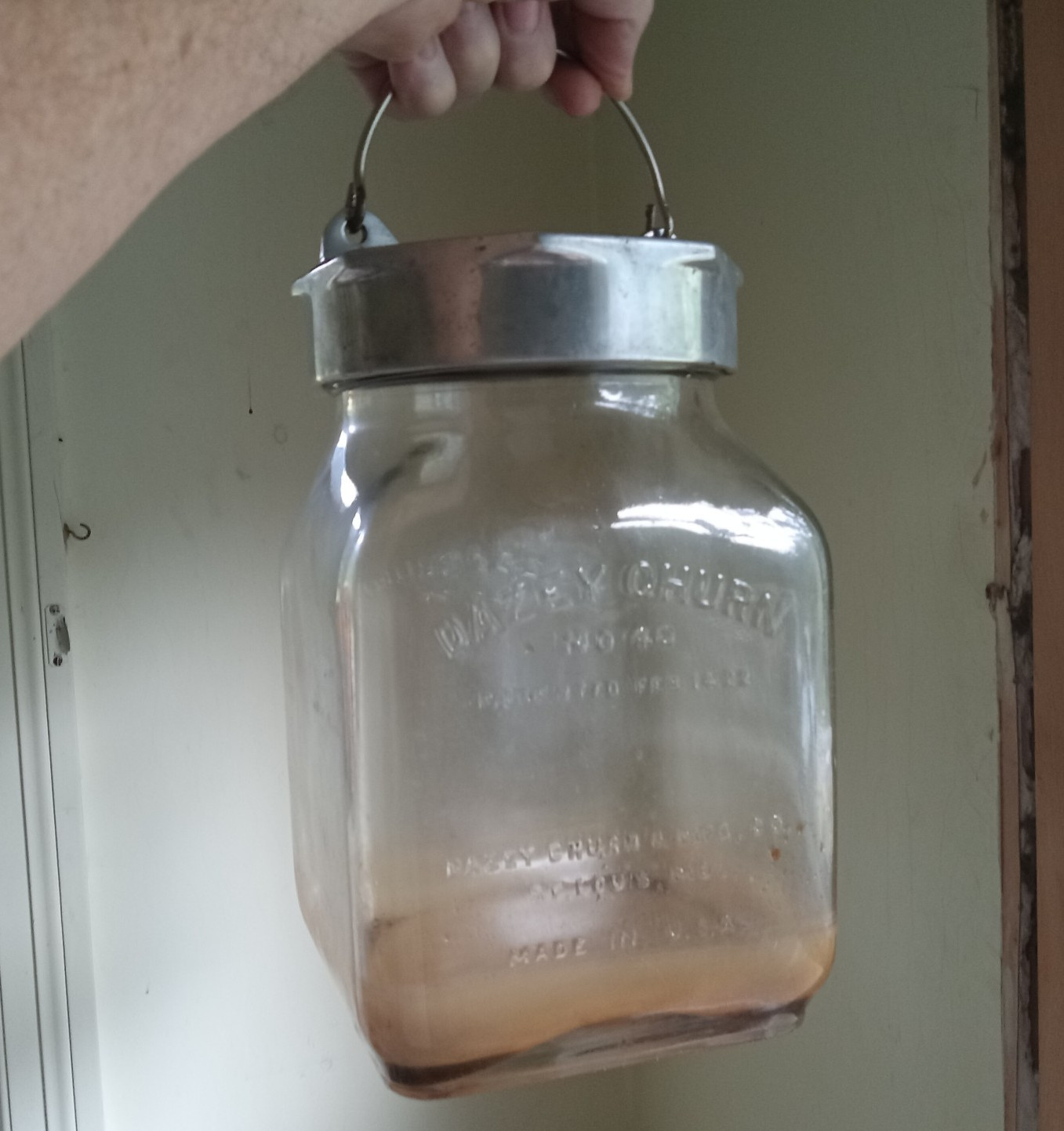 EMBALMERS SUPPLY CO DAZEY CHURN NO.40 GALLON GLASS JAR USED WHEN EMBALMING BODY
