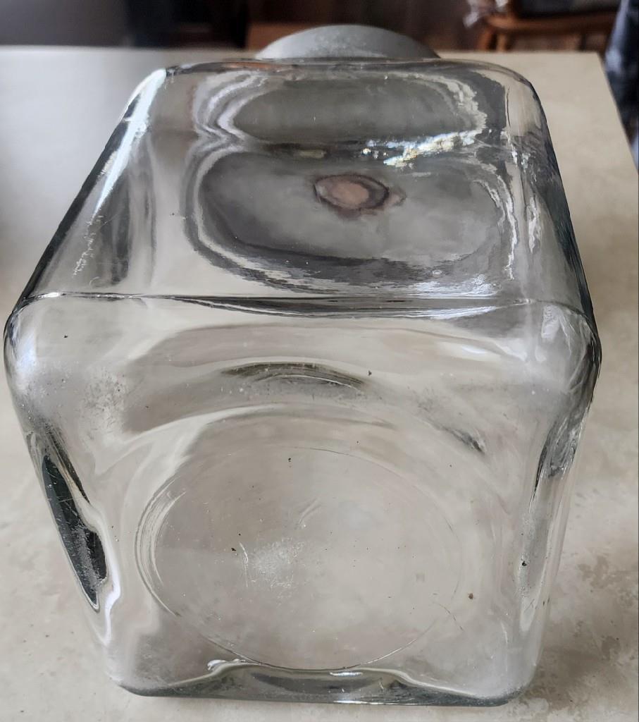 ANTIQUE DODGE CHEMICAL CO. BOSTON MA. 4 QT EMBALMING FLUID MORTICIAN GLASS JAR