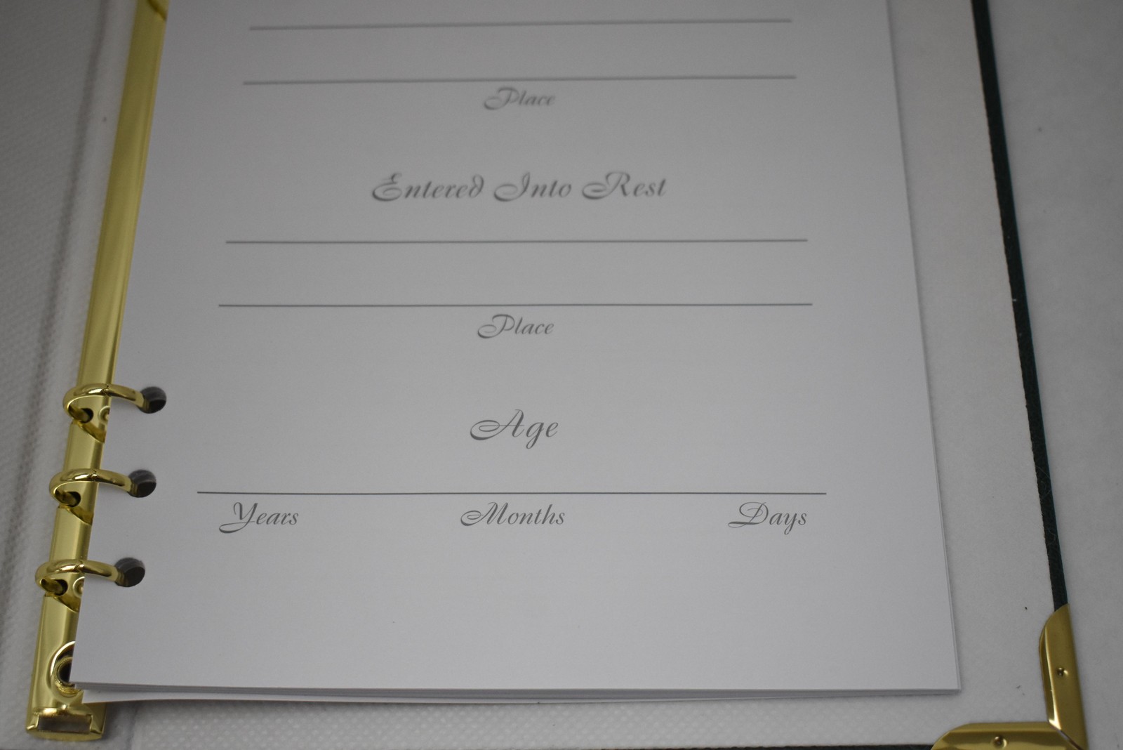 In Memory Book Floral Cards Funeral Guest Registry Album Green Gold Corners 11×9