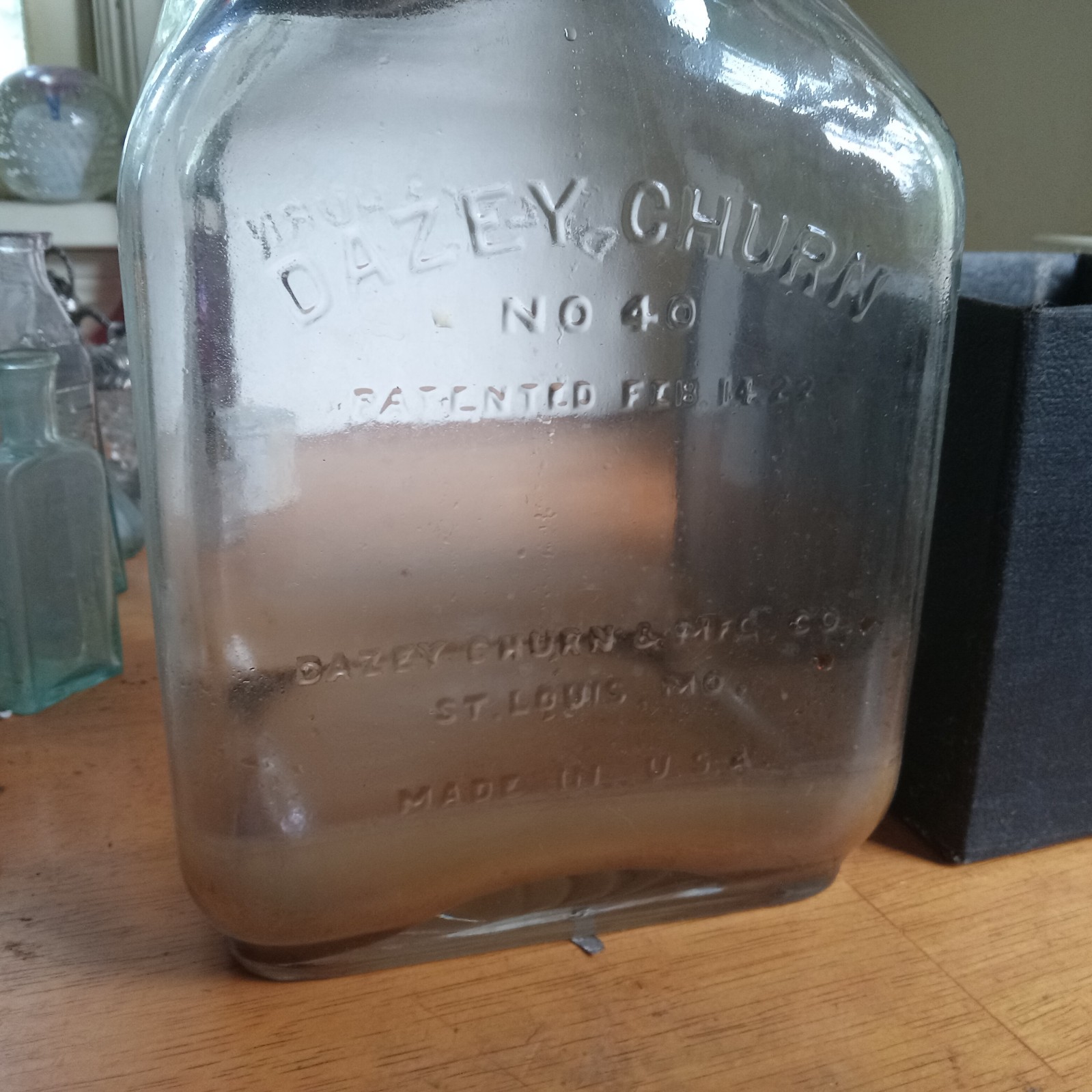 EMBALMERS SUPPLY CO DAZEY CHURN NO.40 GALLON GLASS JAR USED WHEN EMBALMING BODY