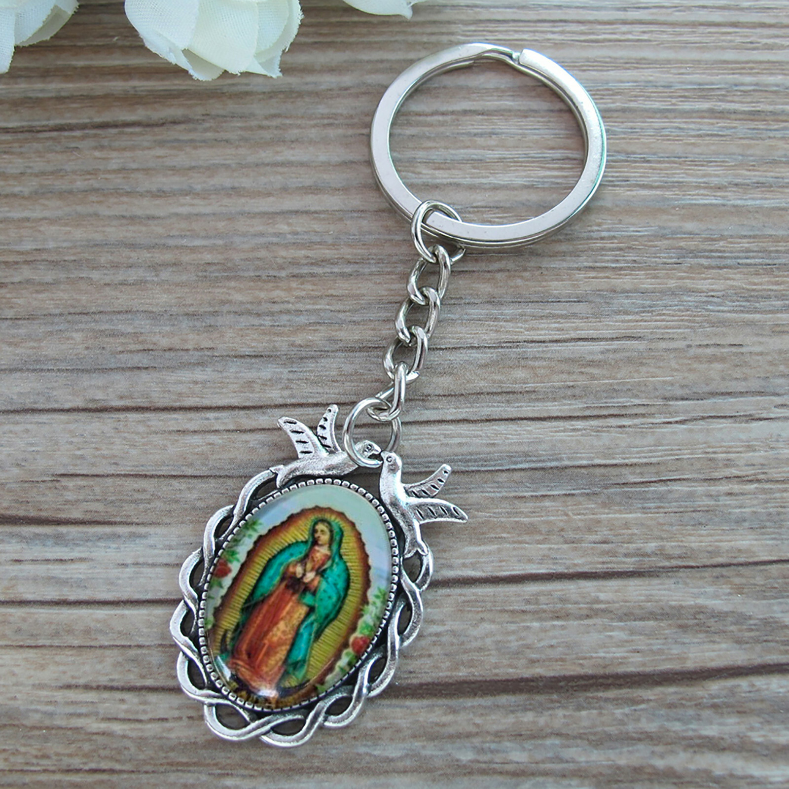Funeral Memorial Favor Our Lady of Guadalupe Keychains Celebration (12 pieces)