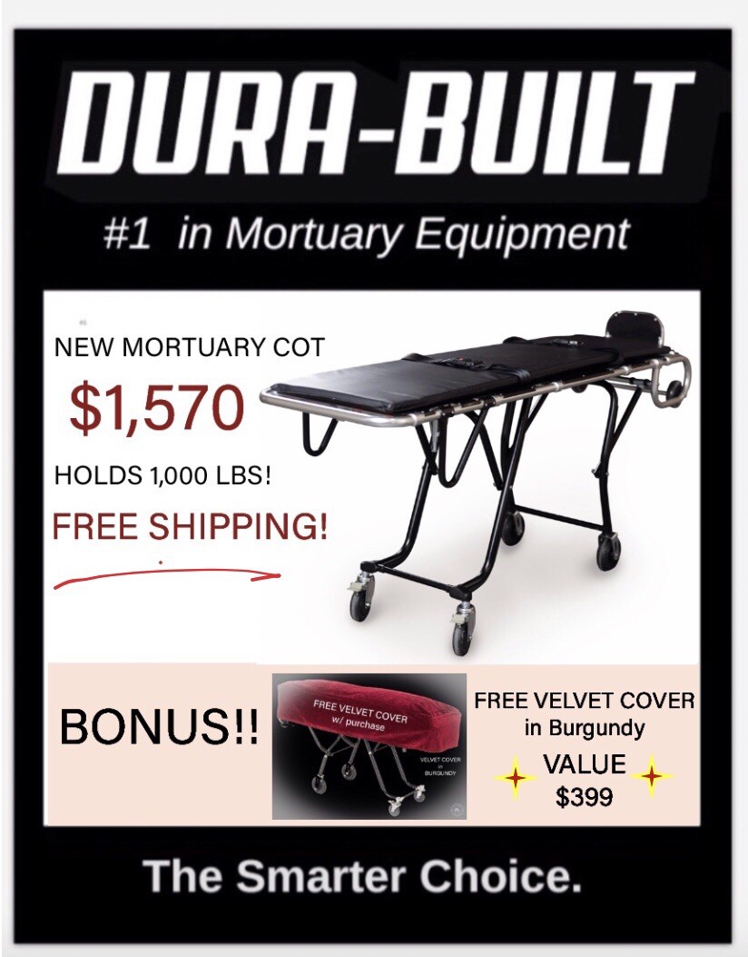 Mortuary Cot (Stretcher) for Funeral Homes & First Responders by DURA-BUILT™️