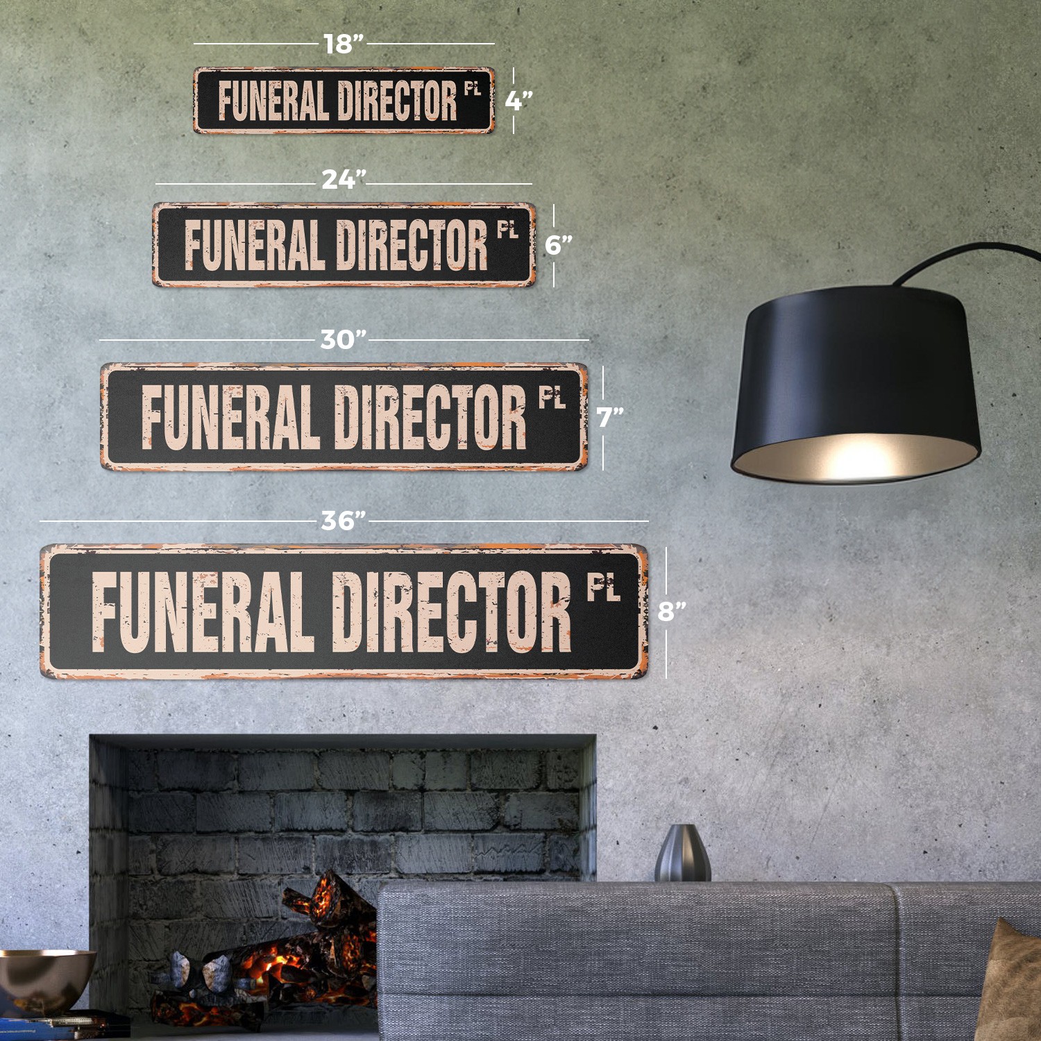 FUNERAL DIRECTOR Vintage Street Sign death mortician undertaker burial cremation