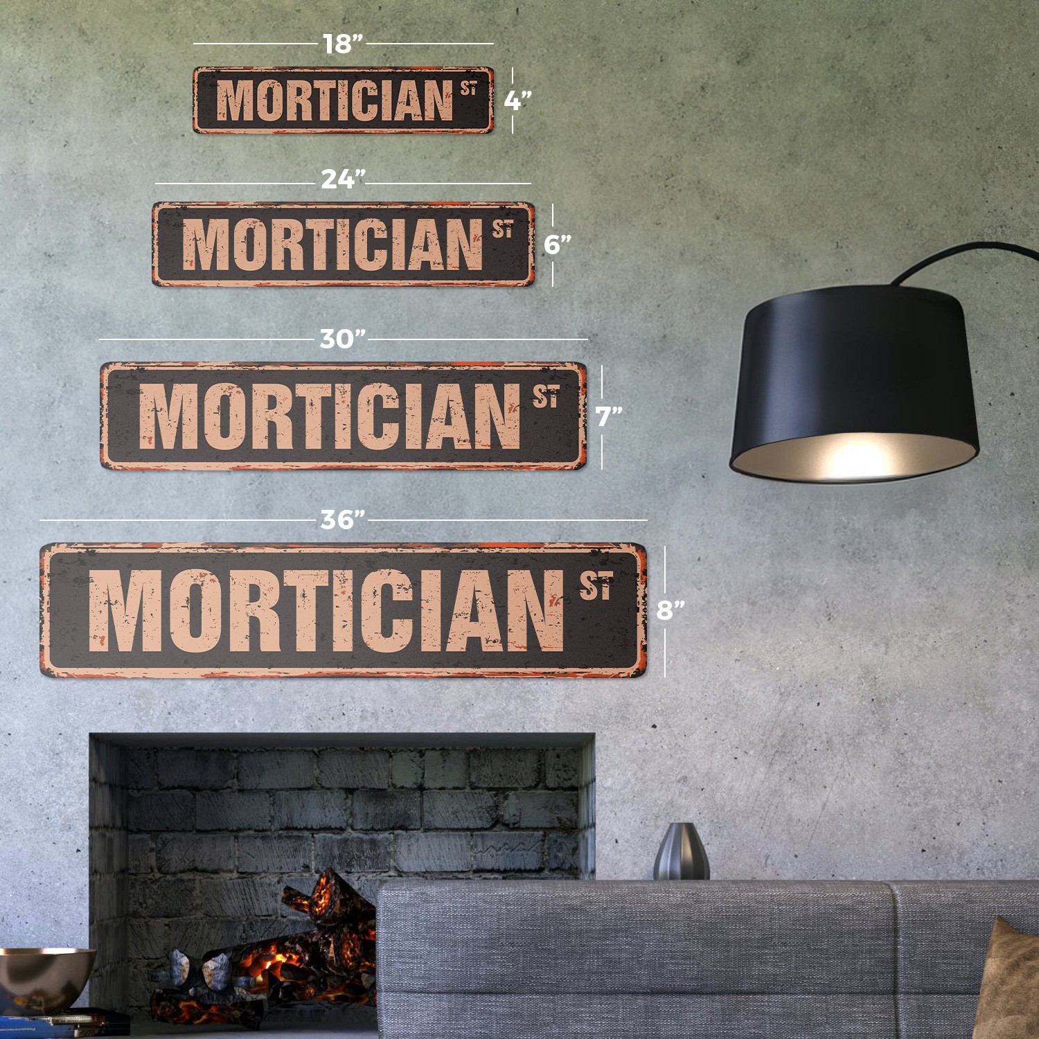 MORTICIAN Vintage Street Sign undertaker funeral director parlor death