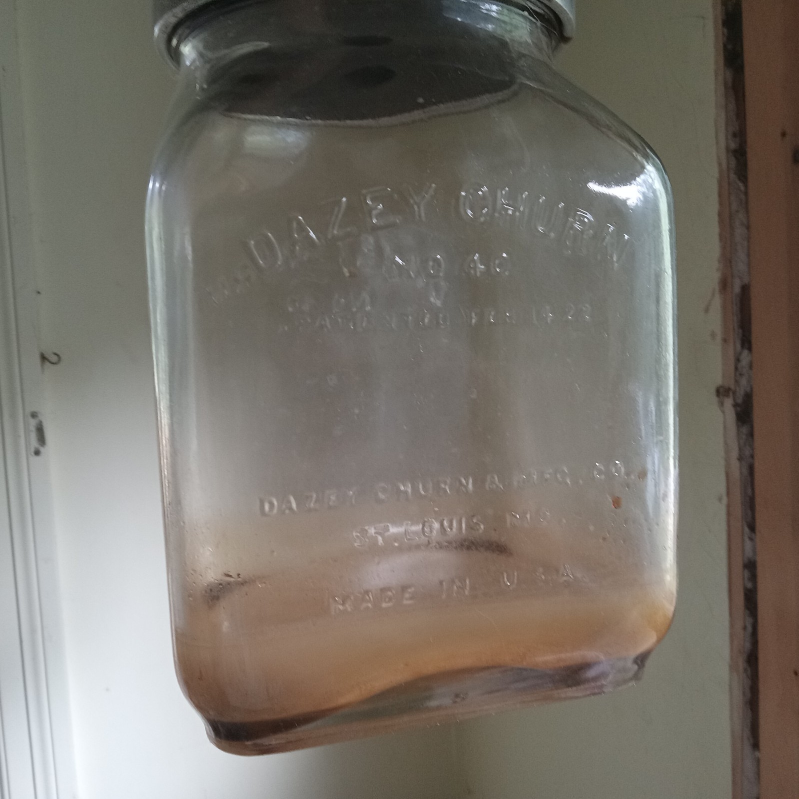 EMBALMERS SUPPLY CO DAZEY CHURN NO.40 GALLON GLASS JAR USED WHEN EMBALMING BODY