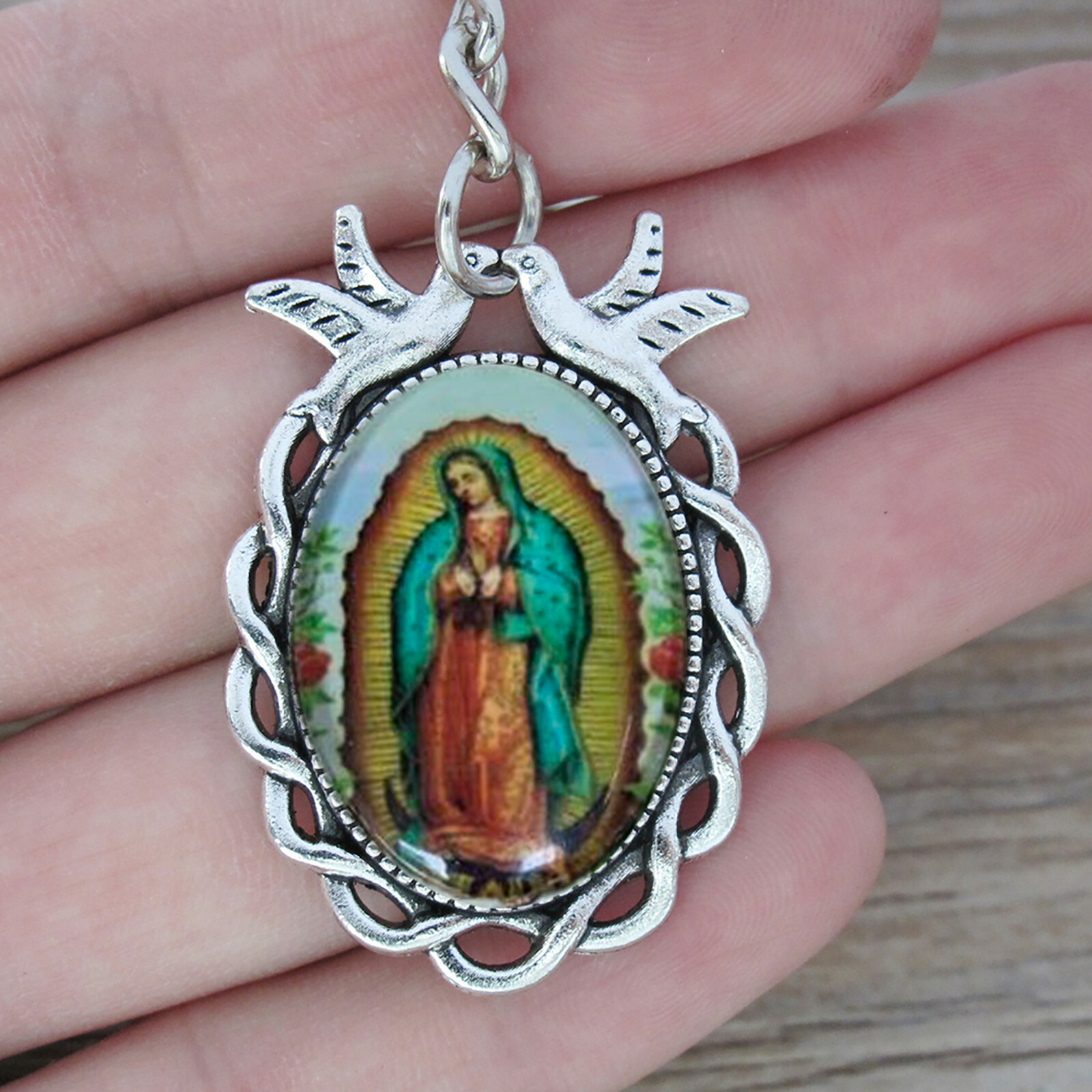 Funeral Memorial Favor Our Lady of Guadalupe Keychains Celebration (12 pieces)