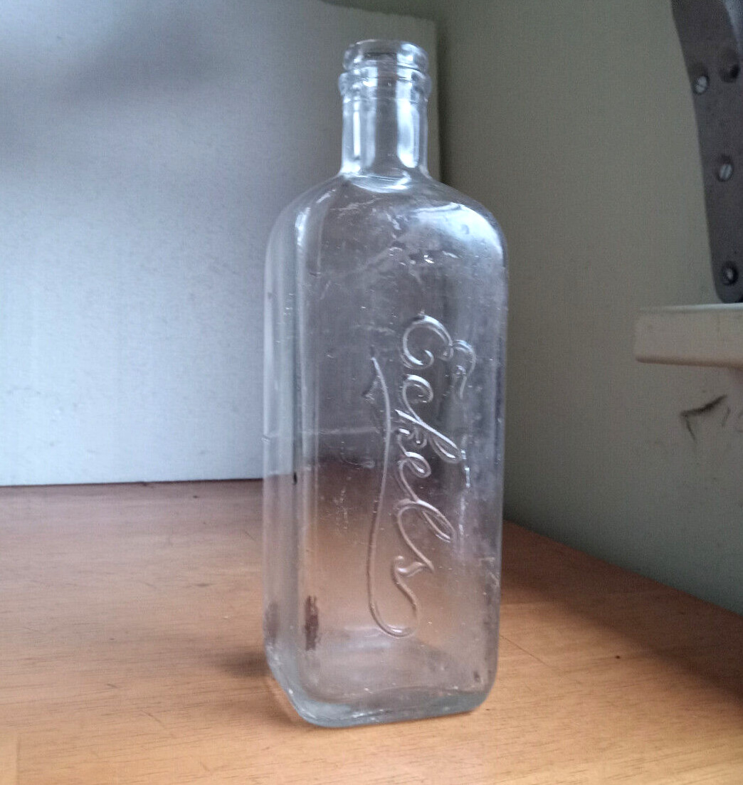 ECKELS EMBALMING FLUID BOTTLE WITH MEASUREMENTS USED BY UNDERTAKER FOR DEAD BODY