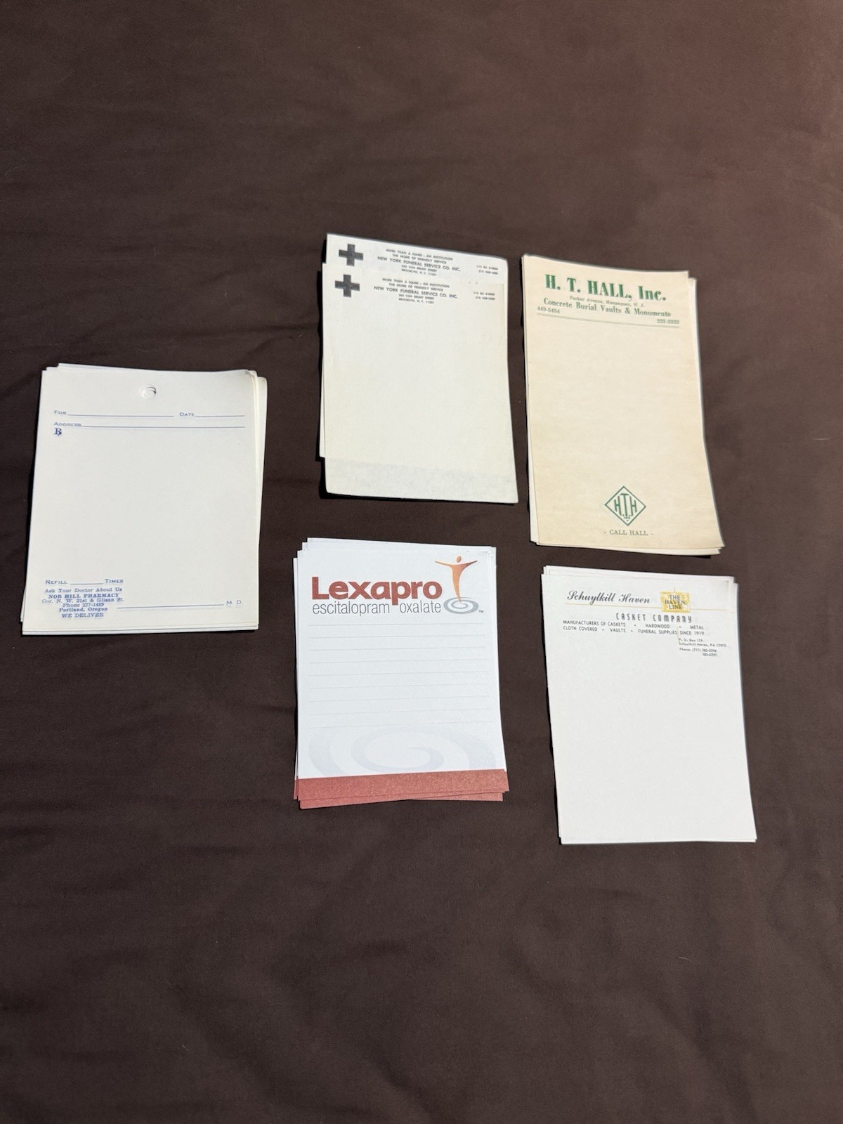 Funeral Home Service Notepad Stationary Sheets Lot Of 20 Vintage Rare Paper