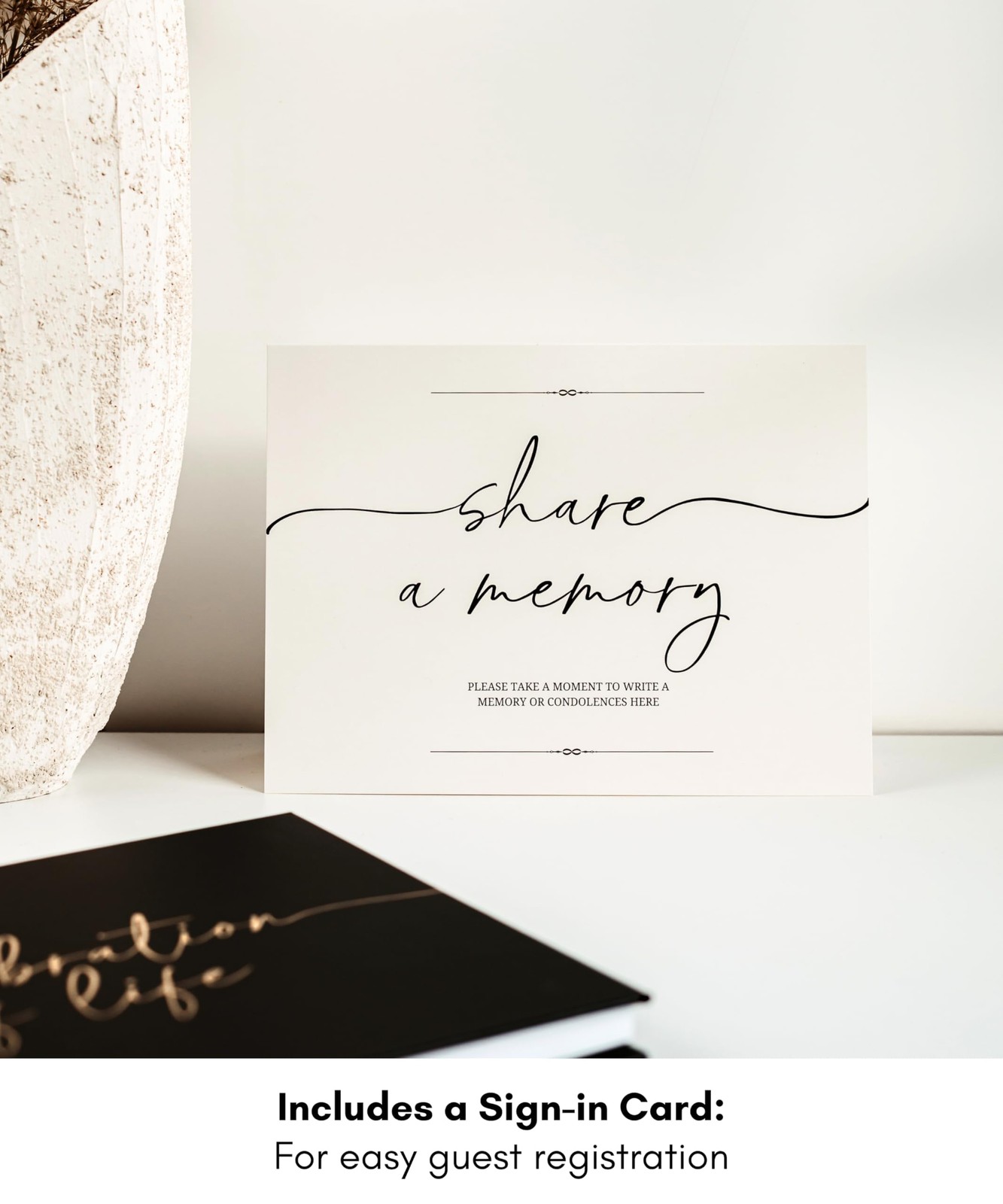Lamare Funeral Guest Book for Memorial Service – Elegant Celebration of Black