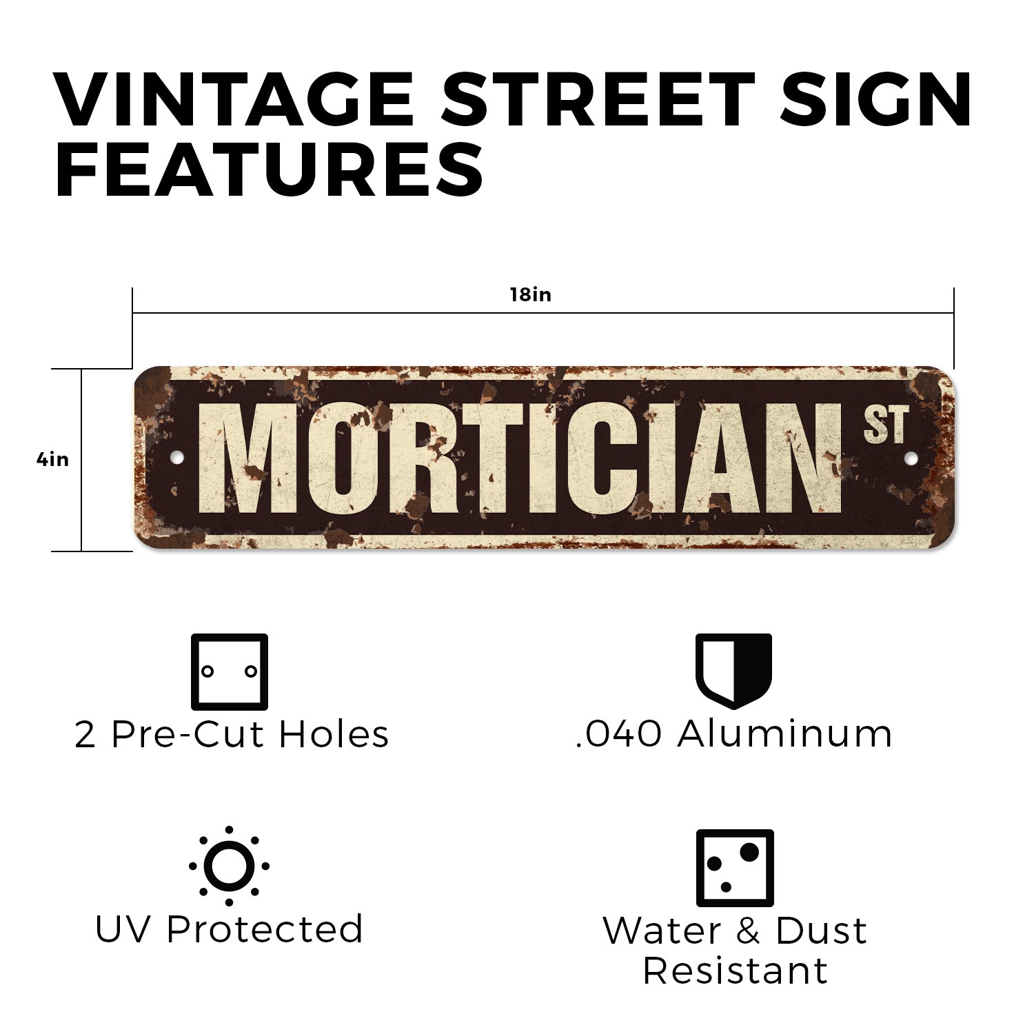 MORTICIAN Vintage Style Street Sign undertaker funeral director parlor death