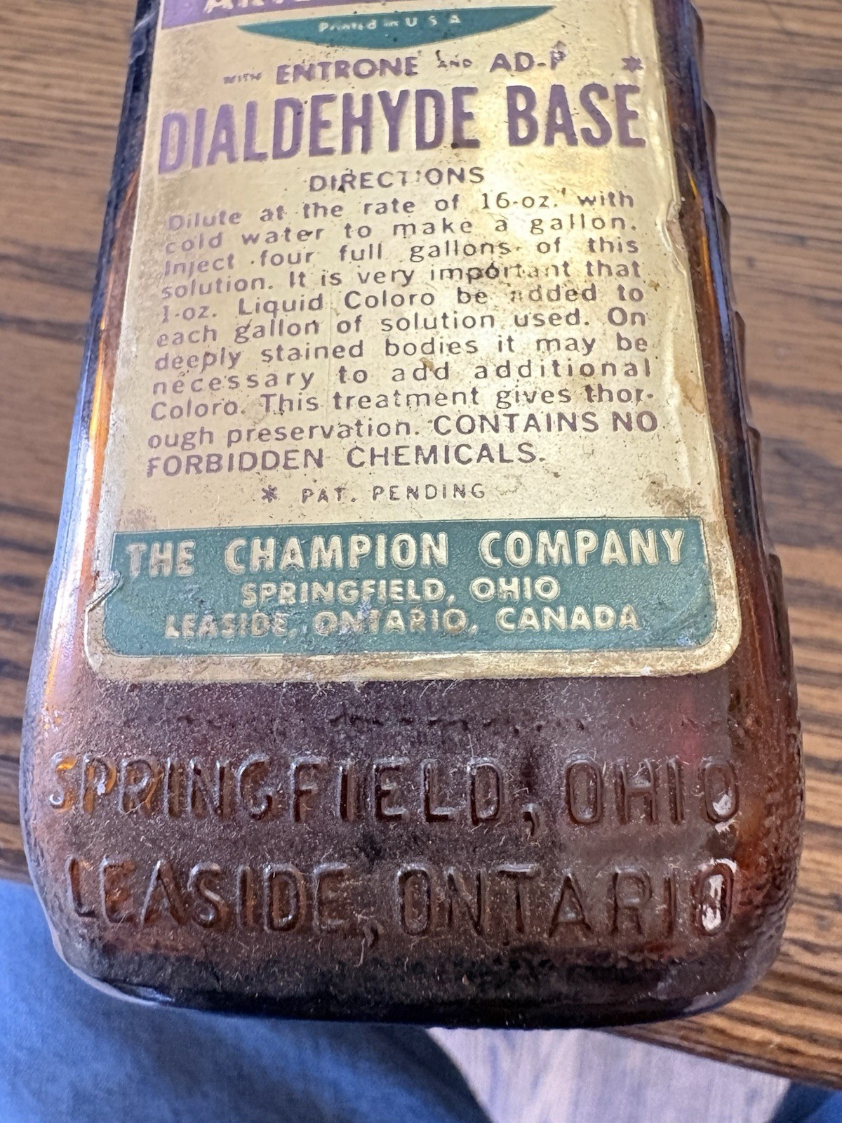 Vintage Jaun-Dial Arterial Embalming Fluid, Sealed bottle, 16 oz.