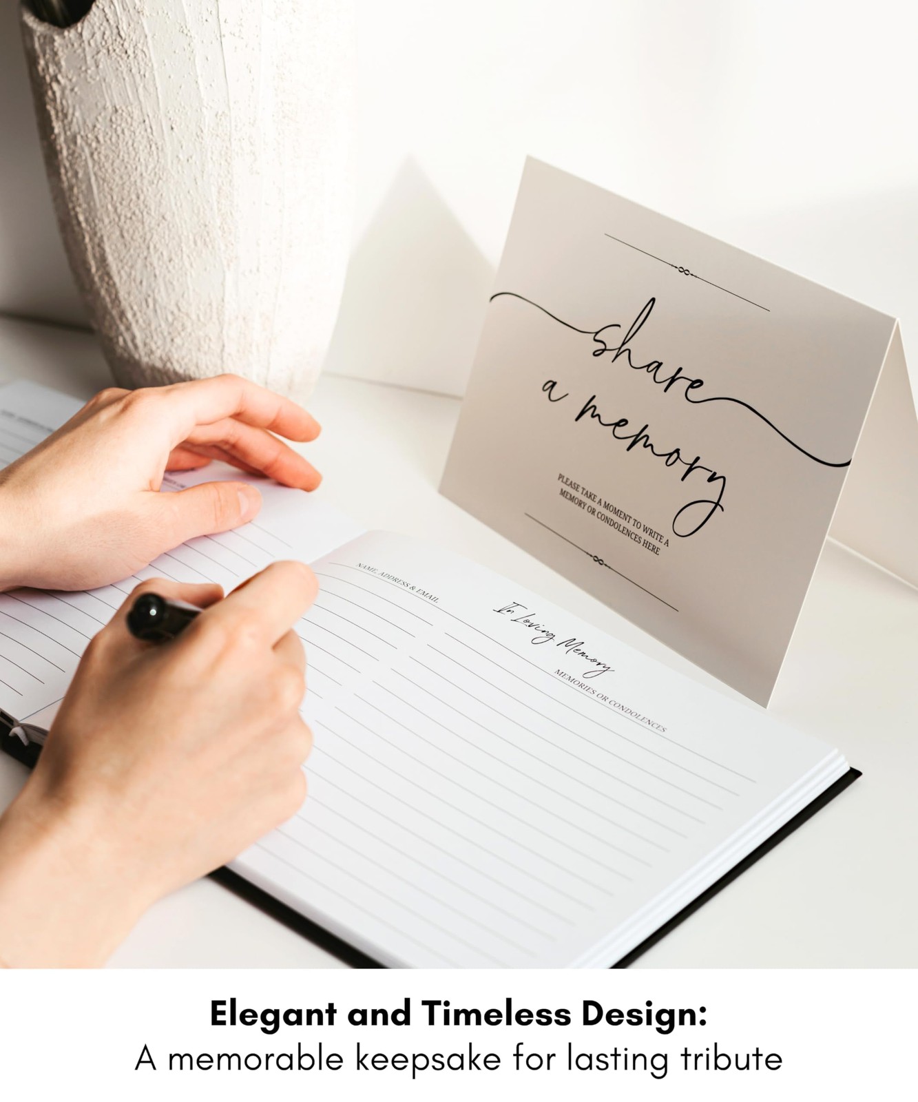 Lamare Funeral Guest Book for Memorial Service – Elegant Celebration of Black