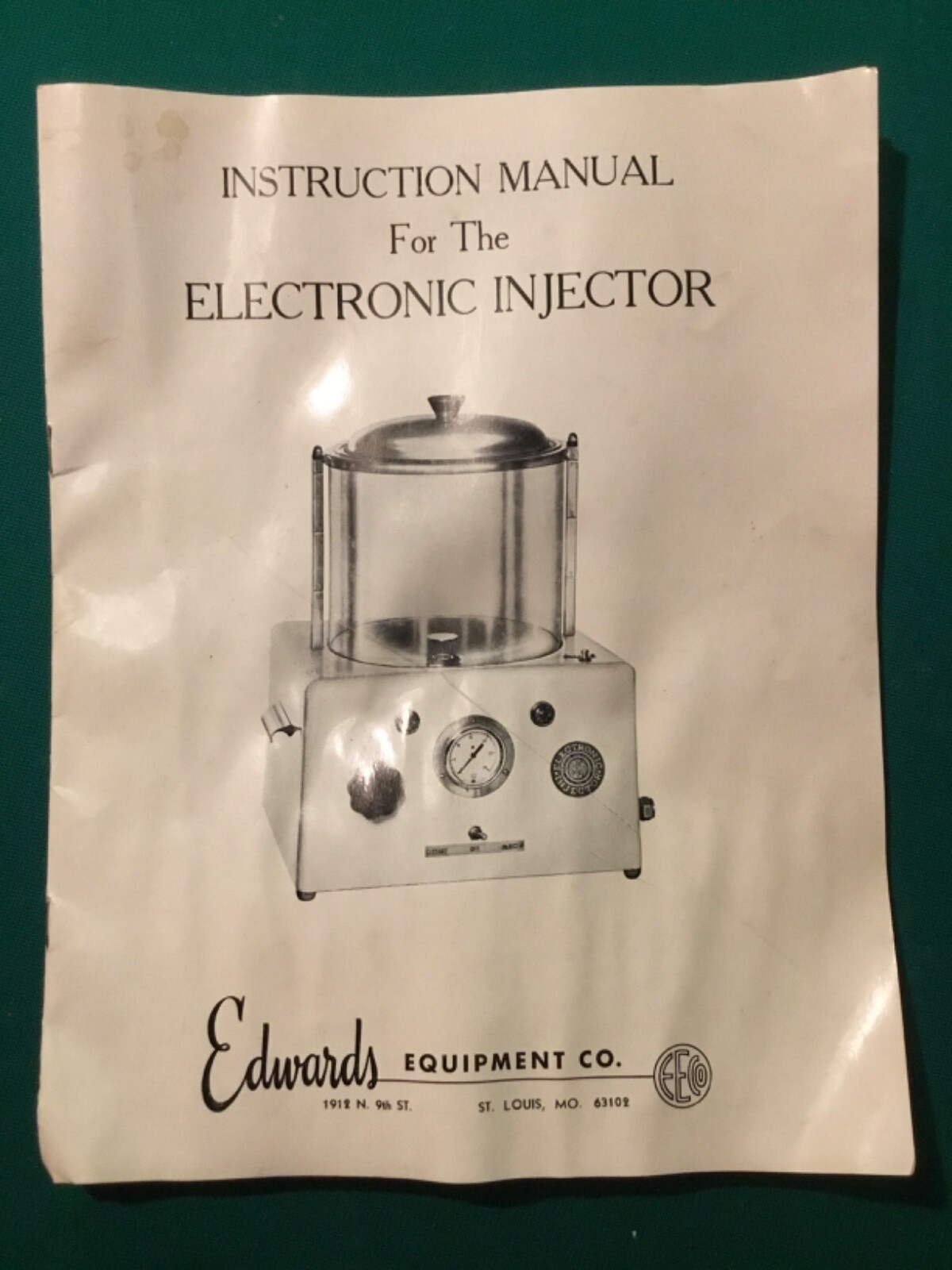 Vintage Embalming Machine Instruction Manual Edwards funeral mortician