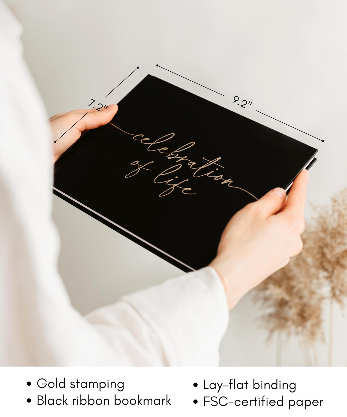 Lamare Funeral Guest Book for Memorial Service – Elegant Celebration of Black